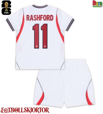 England Marcus Rashford #11 Hemmakläder Barn VM 2026 Kortärmad (+ Korta byxor)